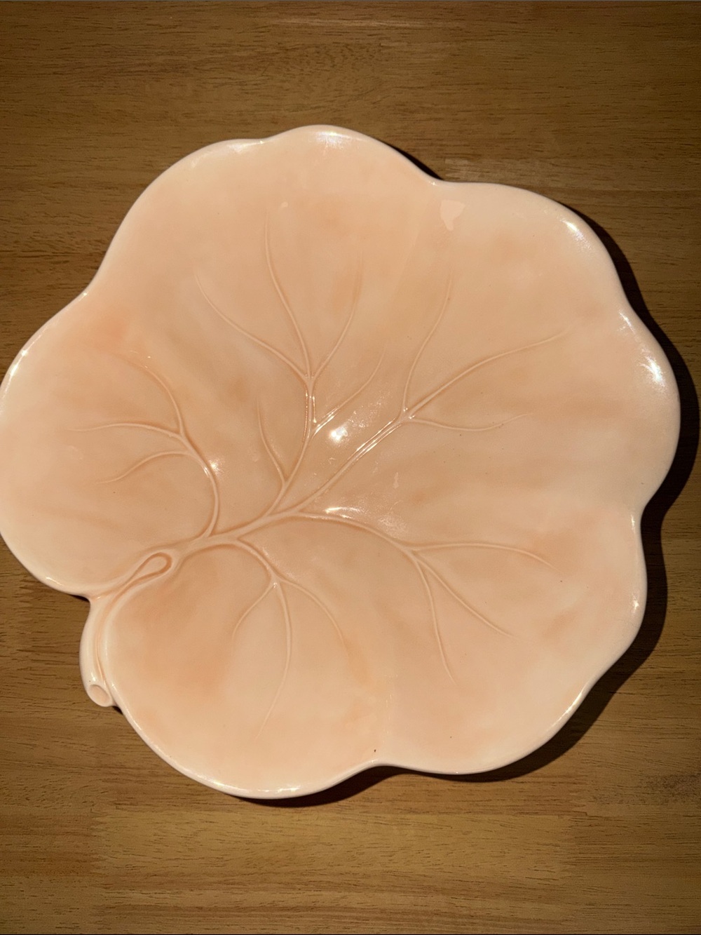 Peach Cabbage Ceramic Serving Plate - Peach